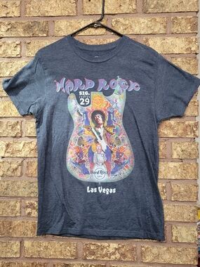 Hard Rock Cafe Jimi Hendrix Las Vegas Gray Short Sleeve Tee Size Medium